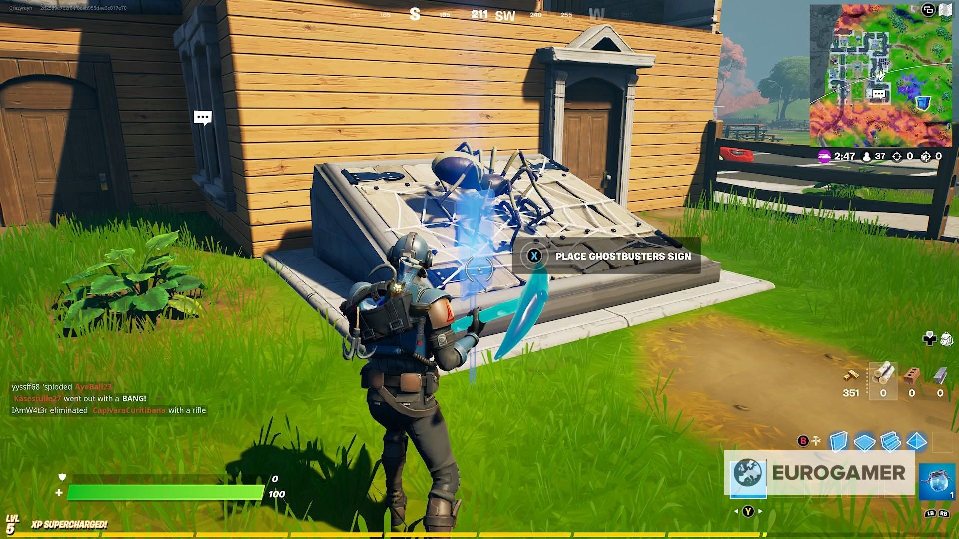 Fortnite Ghostbusters Signs locations in Holly Hedges  Dirty Docks or Pleasant Park - 67