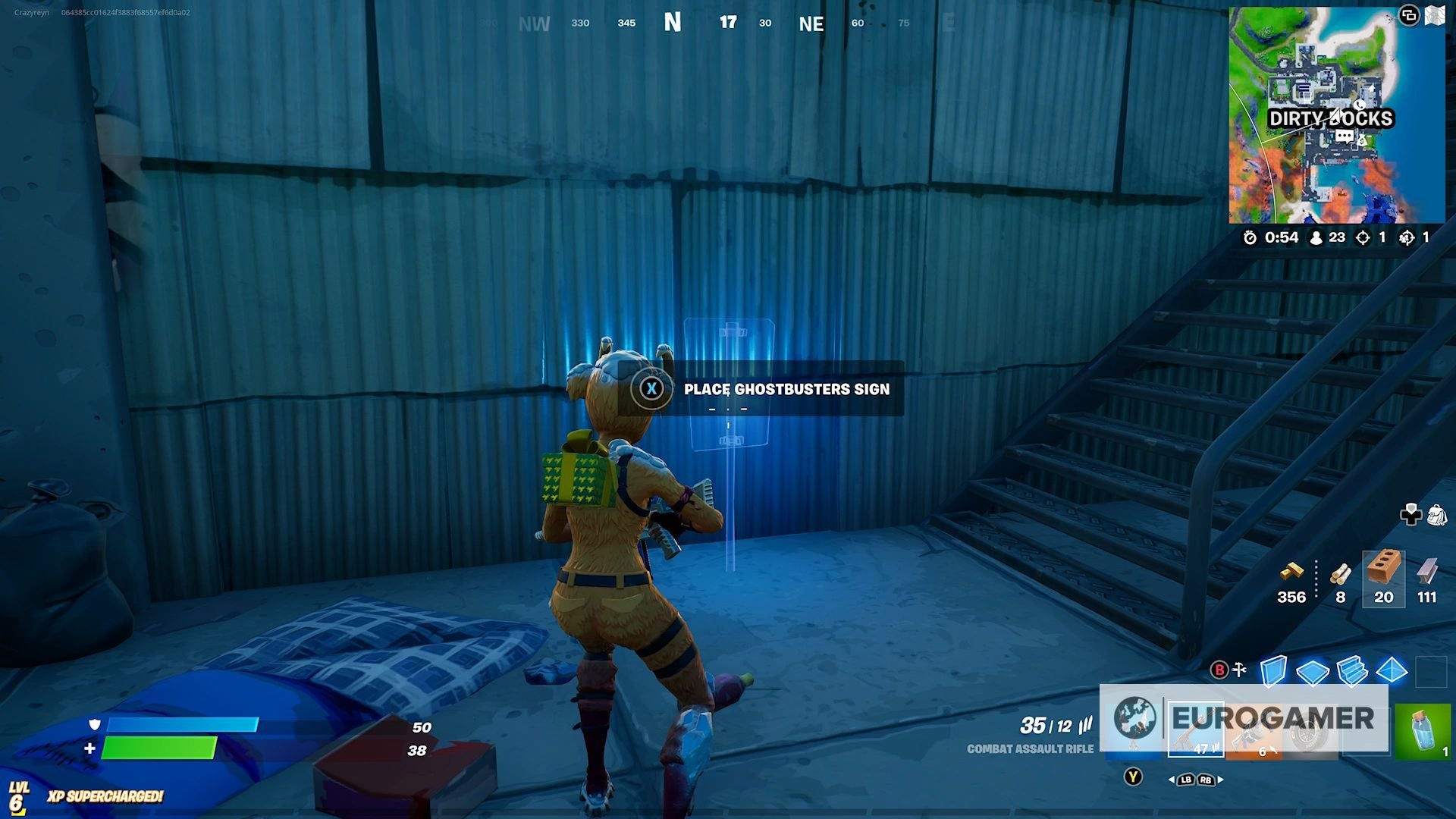 Fortnite Ghostbusters Signs locations in Holly Hedges  Dirty Docks or Pleasant Park - 98