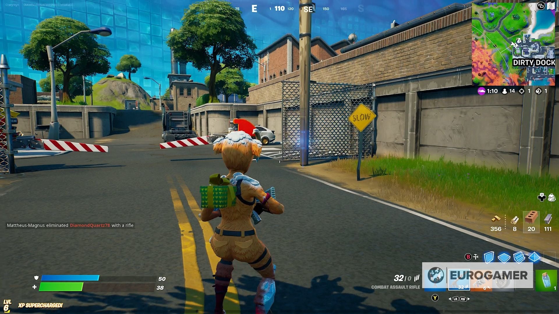 Fortnite Ghostbusters Signs locations in Holly Hedges  Dirty Docks or Pleasant Park - 12