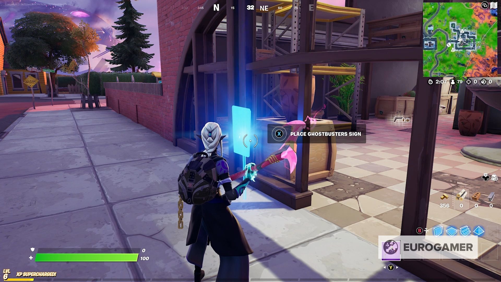 Fortnite Ghostbusters Signs locations in Holly Hedges  Dirty Docks or Pleasant Park - 72