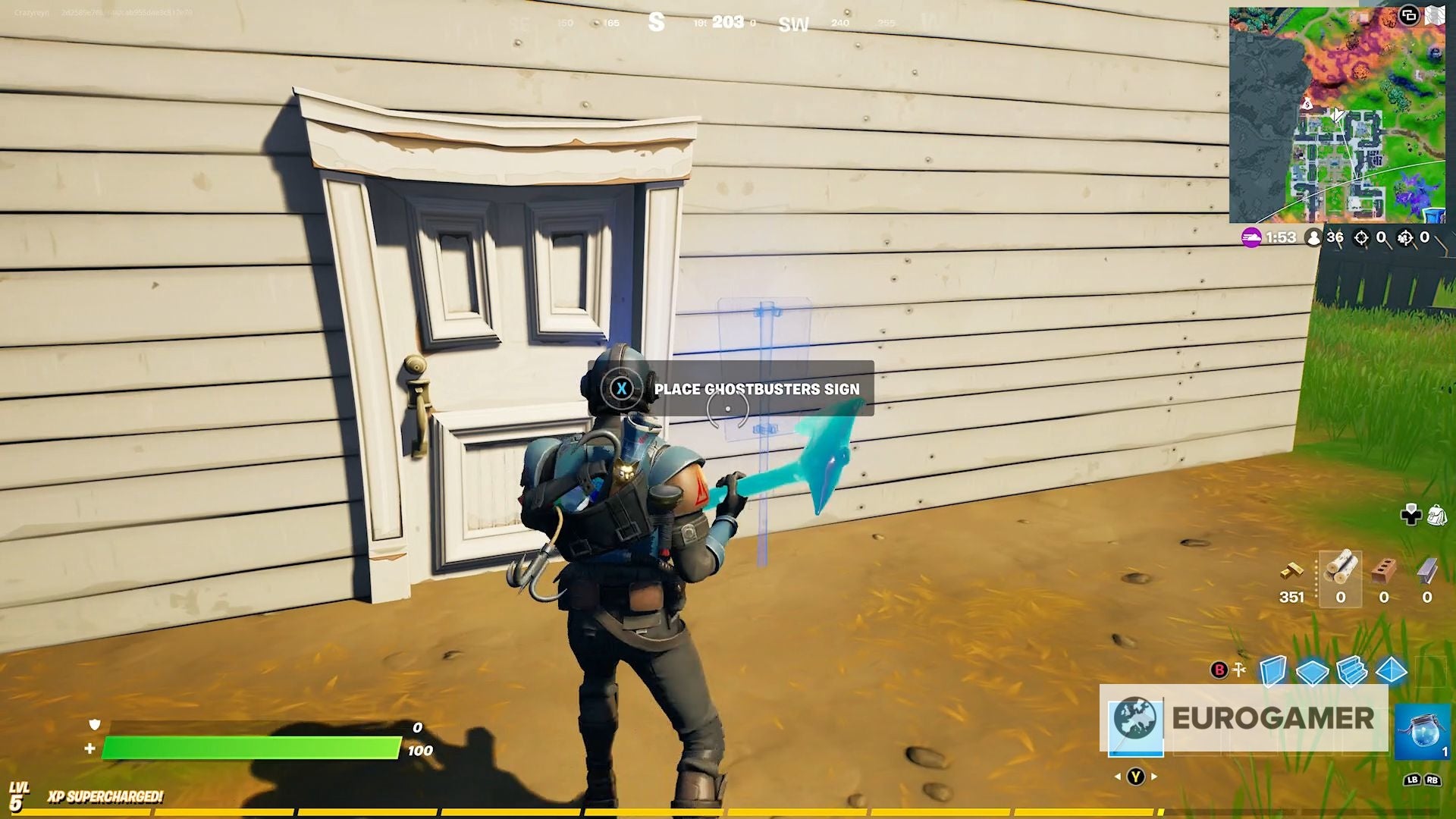 Fortnite Ghostbusters Signs locations in Holly Hedges  Dirty Docks or Pleasant Park - 22
