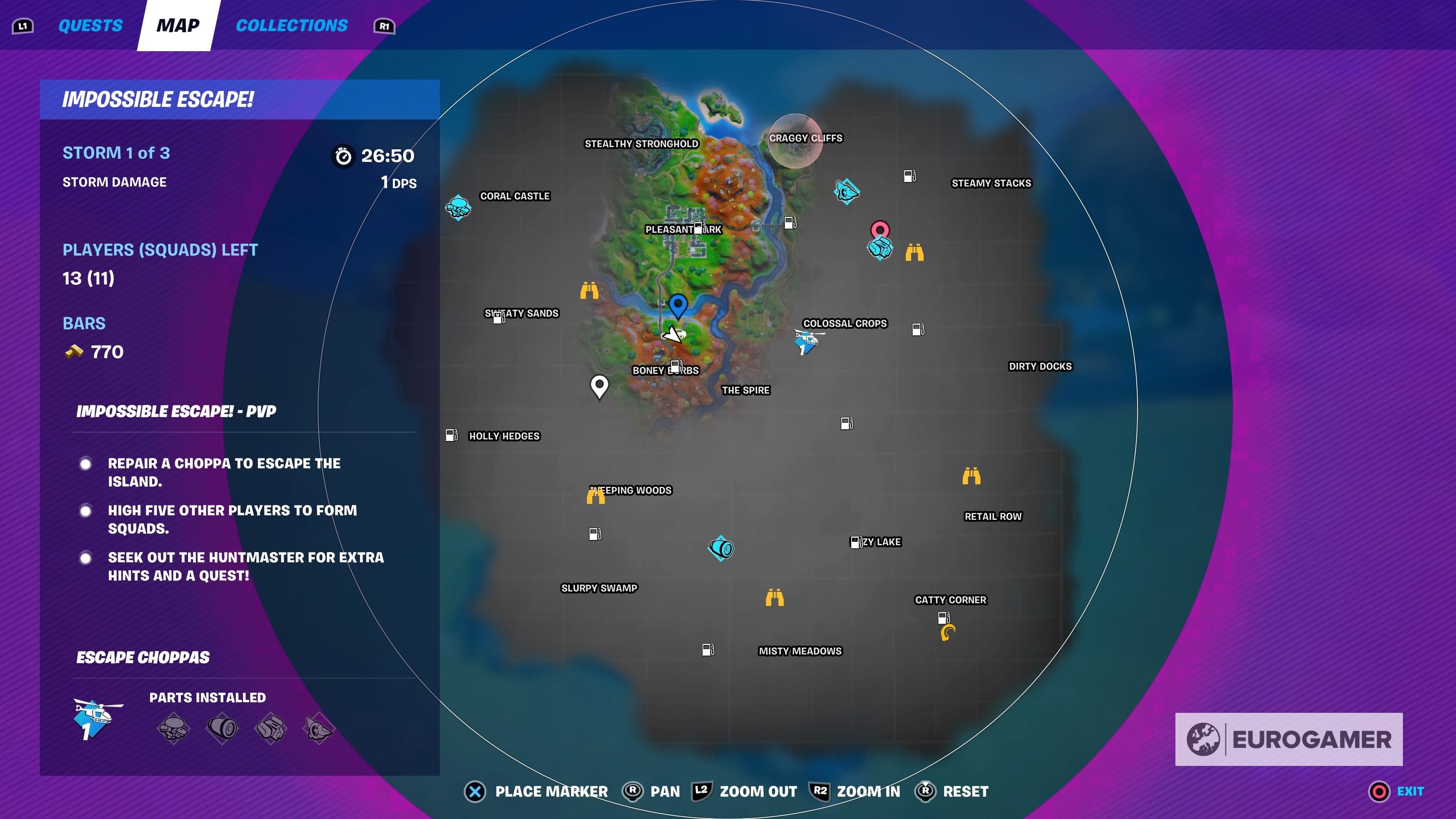 Fortnite Impossible Escape guide  Where to find helicopter parts  Huntmaster location and tips for how to win - 36