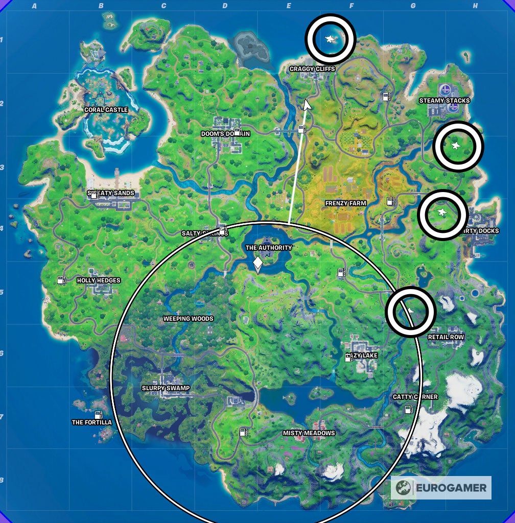 Fortnite Quinjet Patrol and Stark Robots  Supply Drones  how to find Quinjet Patrol landing sites explained - 64