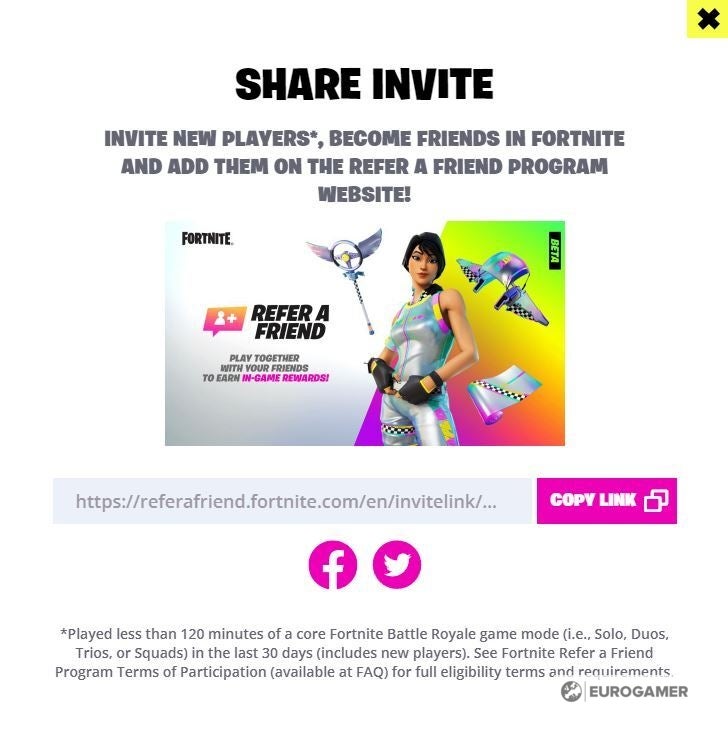 Fortnite refer a friend program  rewards and how to unlock the Rainbow Racer skin explained - 85