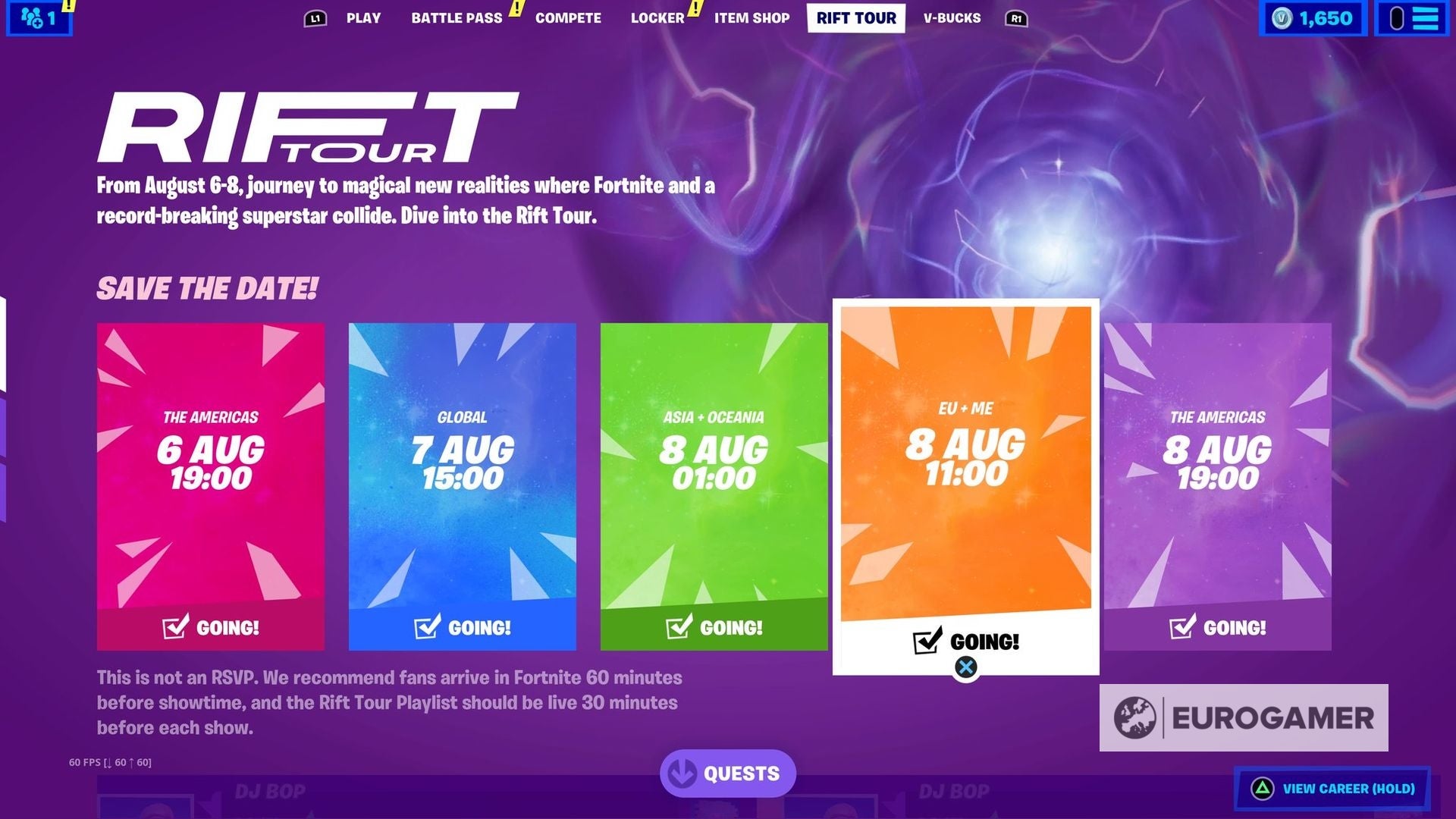 Fortnite Rift Tour Ariana Grande concert  Save the Date times  timer resolution and quests explained - 17