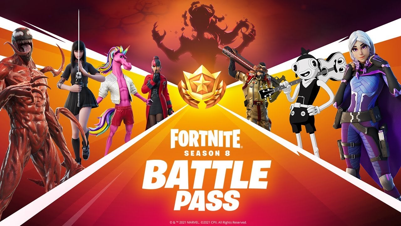 Fortnite Season 8 Battle Pass skins  including Charlotte  Kor  Fabio Sparklemane  Torin and Carnage - 75