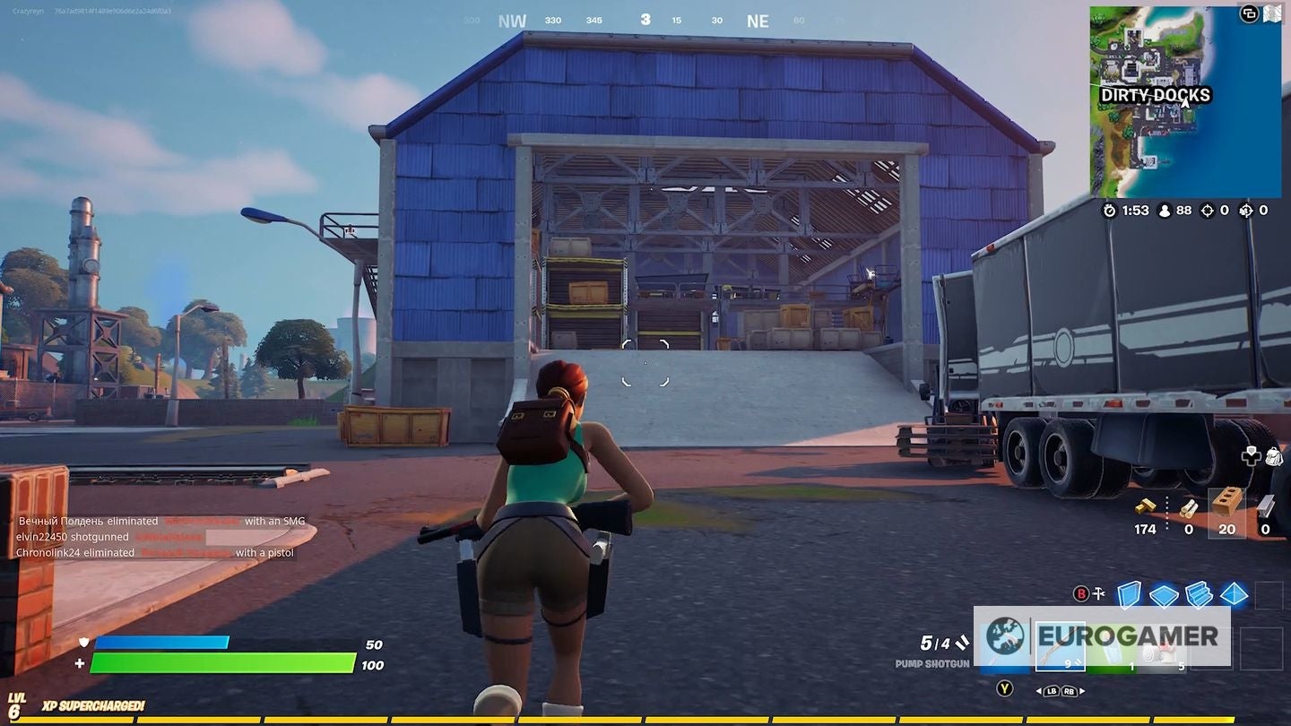 Fortnite   Spray Can locations  Where to find spray cans in warehouses in Dirty Docks or garages in Pleasant Park - 66