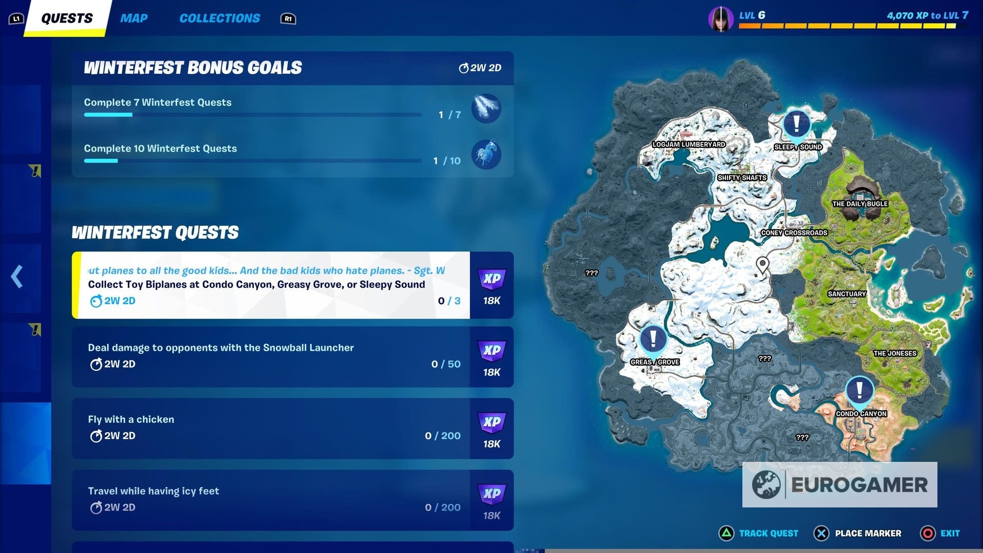 Fortnite  Collect Toy Biplanes at Condo Canyon  Greasy Grove or Sleep Sound locations - 90