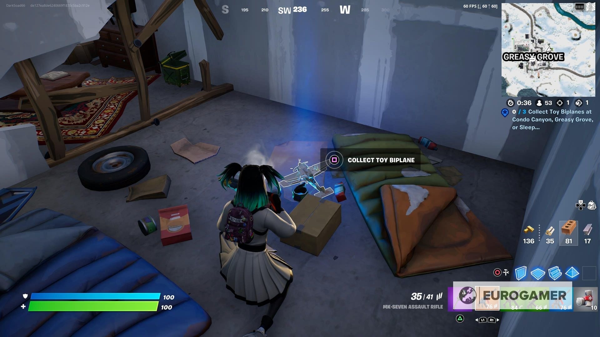 Fortnite  Collect Toy Biplanes at Condo Canyon  Greasy Grove or Sleep Sound locations - 94