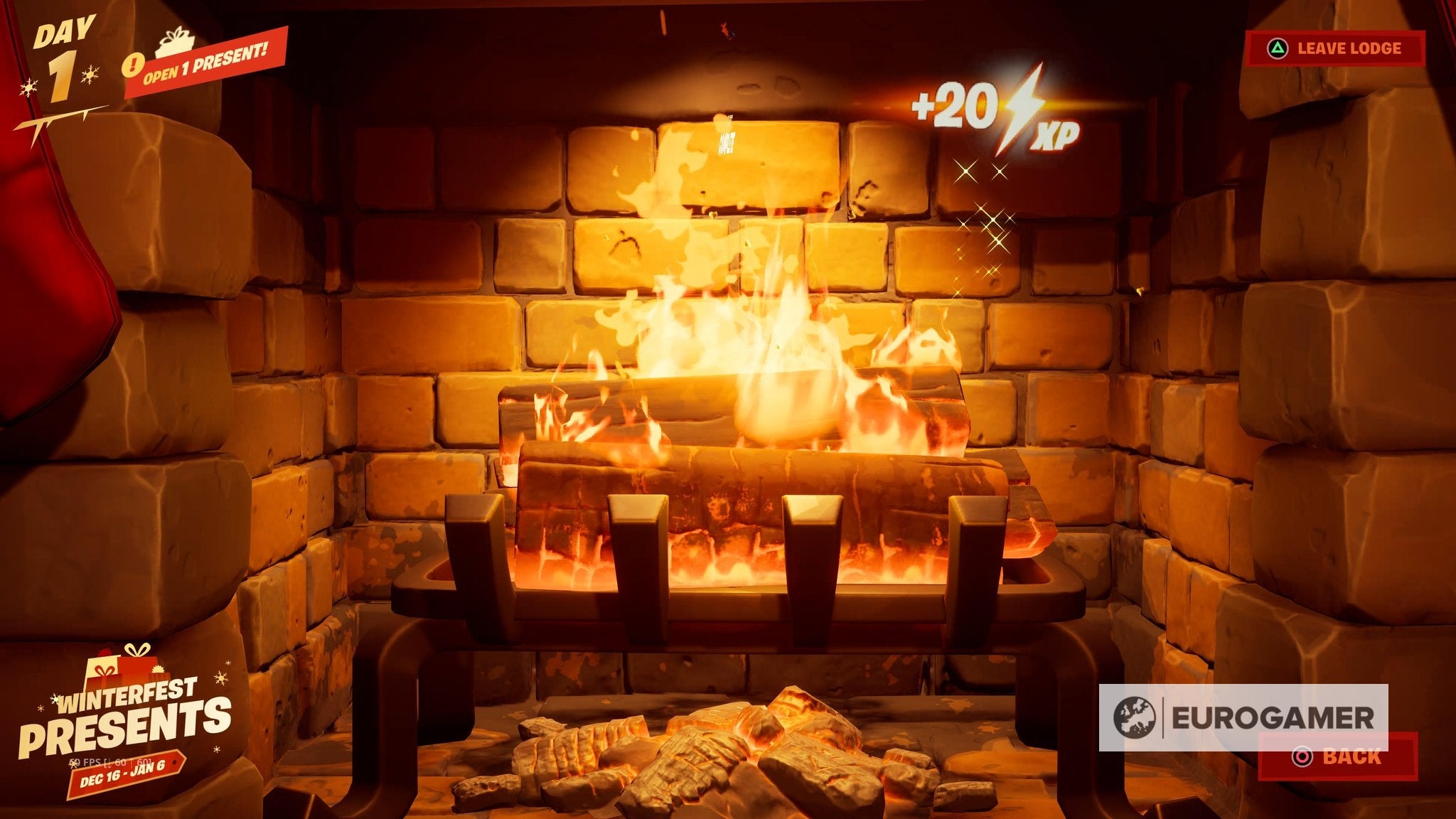 Fortnite  Warm yourself at the Yule Log in the Cozy Lodge location explained - 5