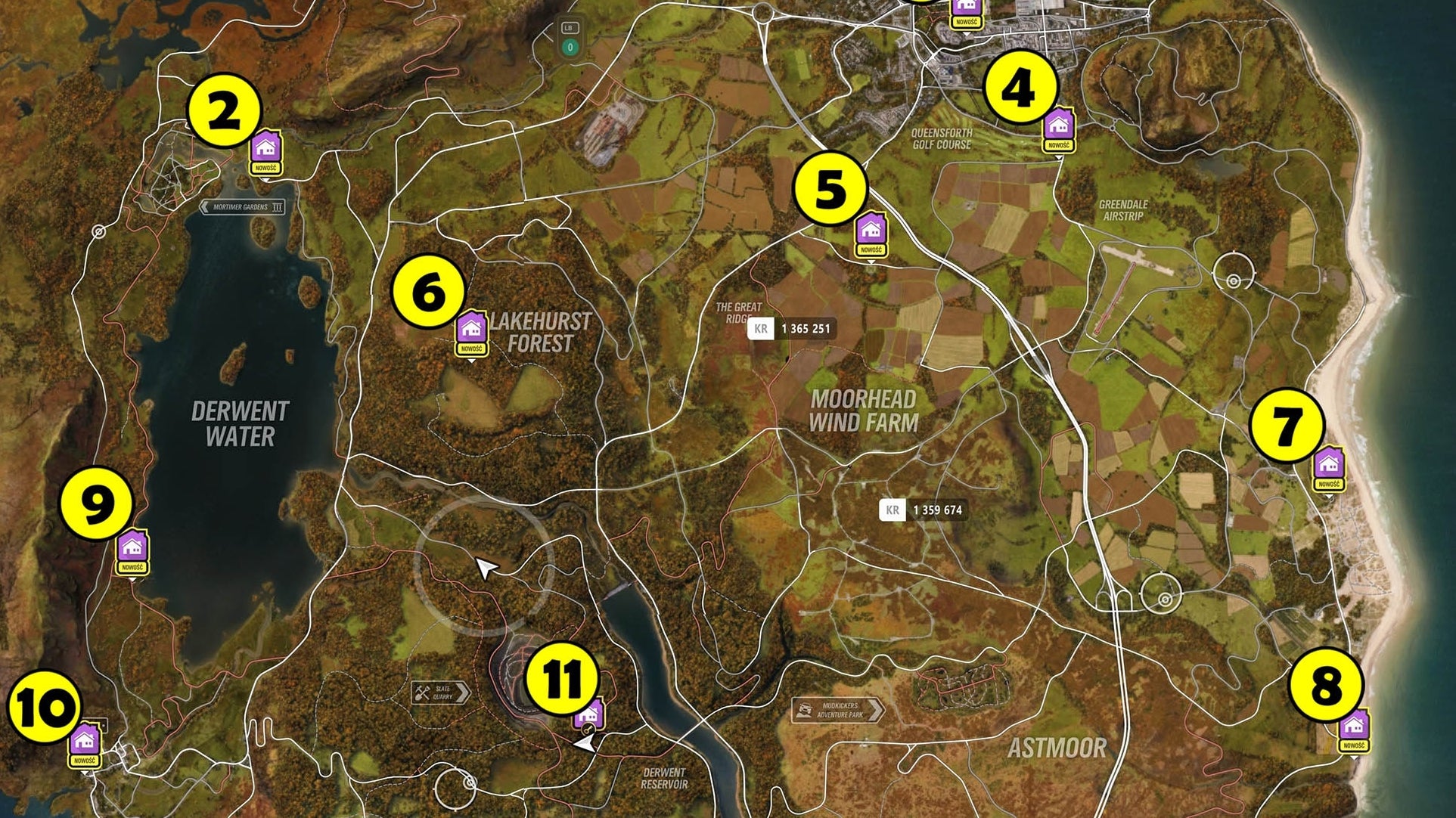 Obrazki dla Forza Horizon 4 - domy gracza: wszystkie posiadłości (mapa)