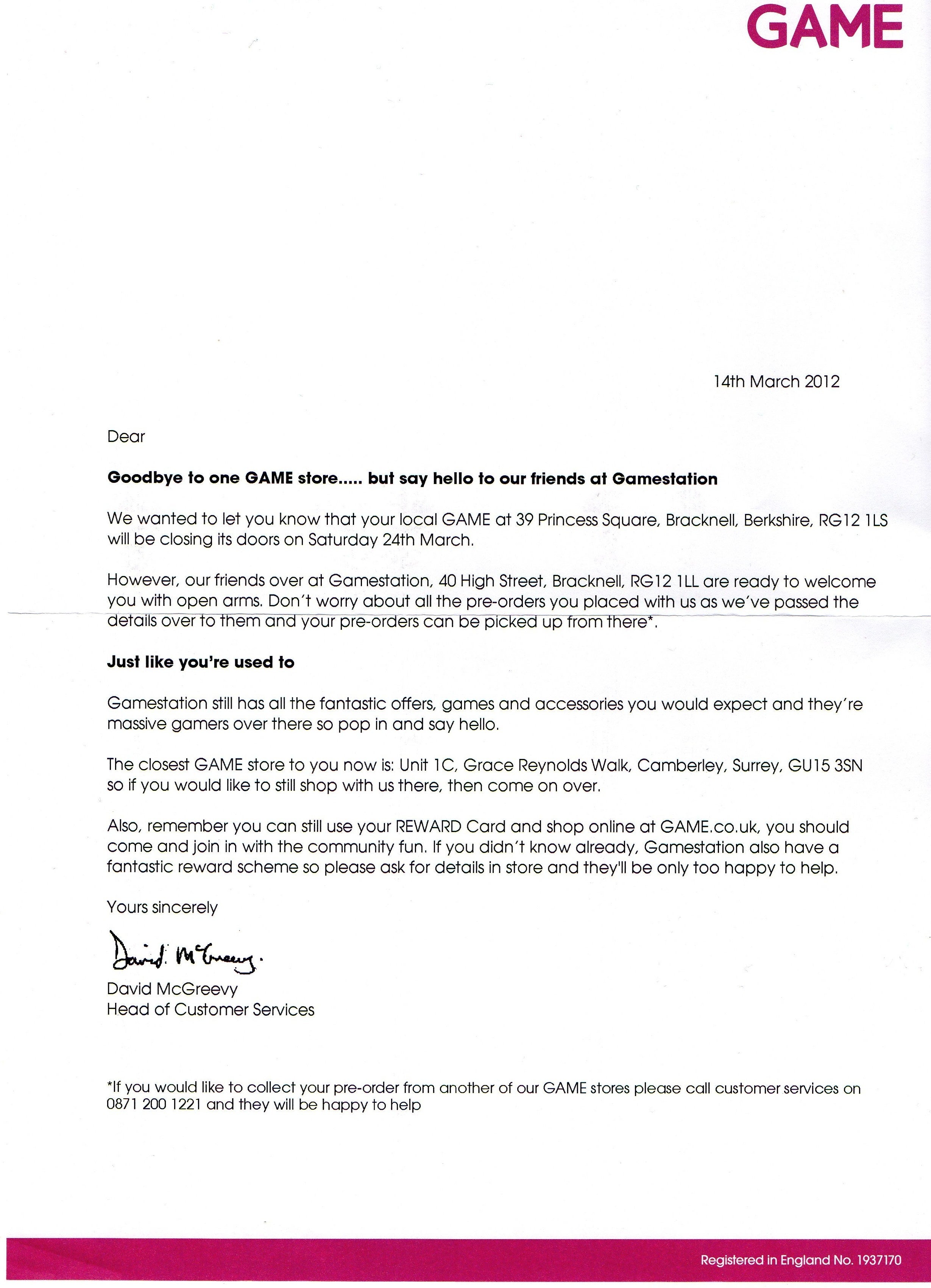 GAME store closure letters go out to customers | Eurogamer.net