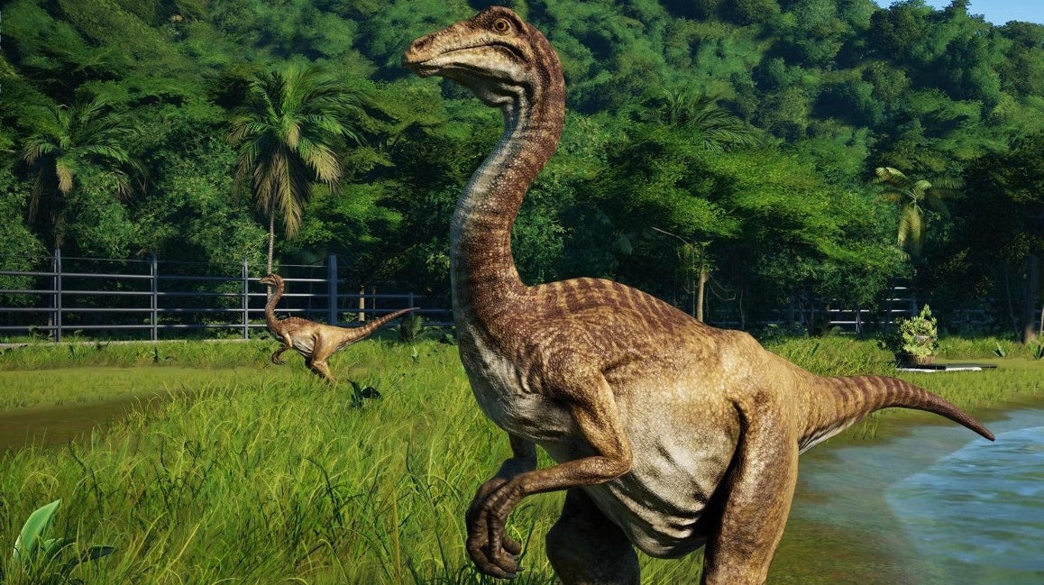 Obrazki dla Gameplay z Jurassic World Evolution prezentuje zarządzanie parkiem jurajskim