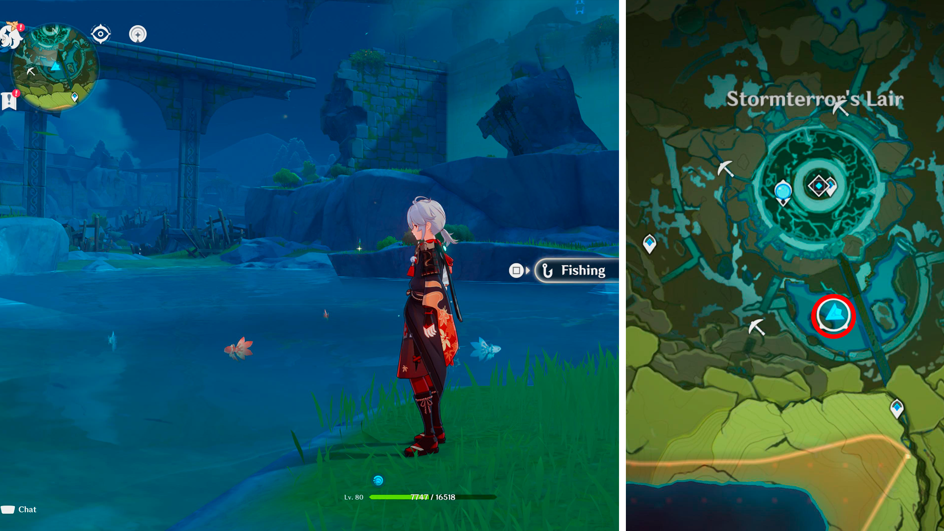 Genshin Impact Fishing Spot locations  including which fish can be caught and when they spawn - 57