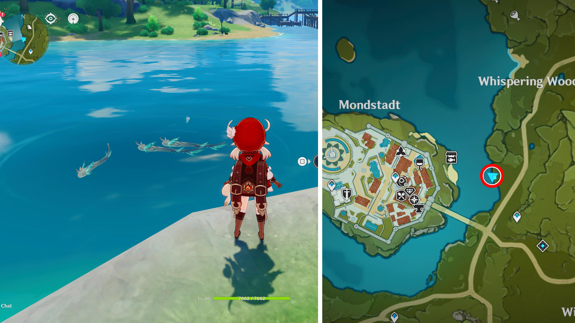 Genshin Impact Fishing Spot locations  including which fish can be caught and when they spawn - 80