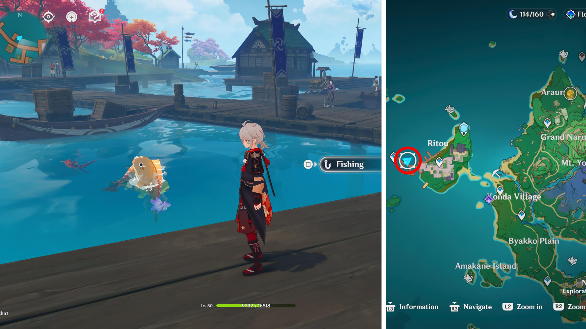 Genshin Impact Fishing Spot locations  including which fish can be caught and when they spawn - 46