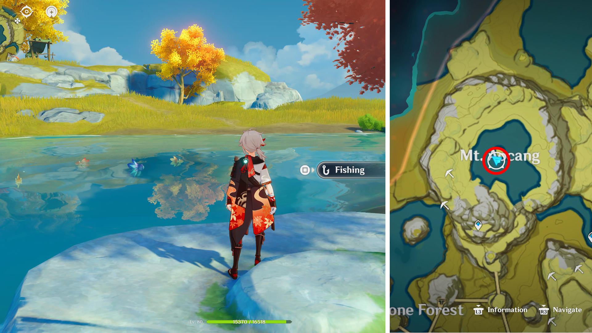 Genshin Impact Fishing Spot locations  including which fish can be caught and when they spawn - 77