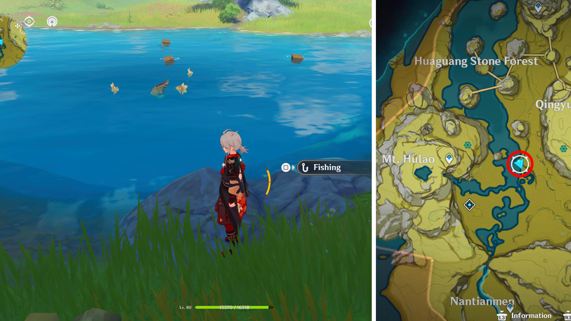 Genshin Impact Fishing Spot locations  including which fish can be caught and when they spawn - 27