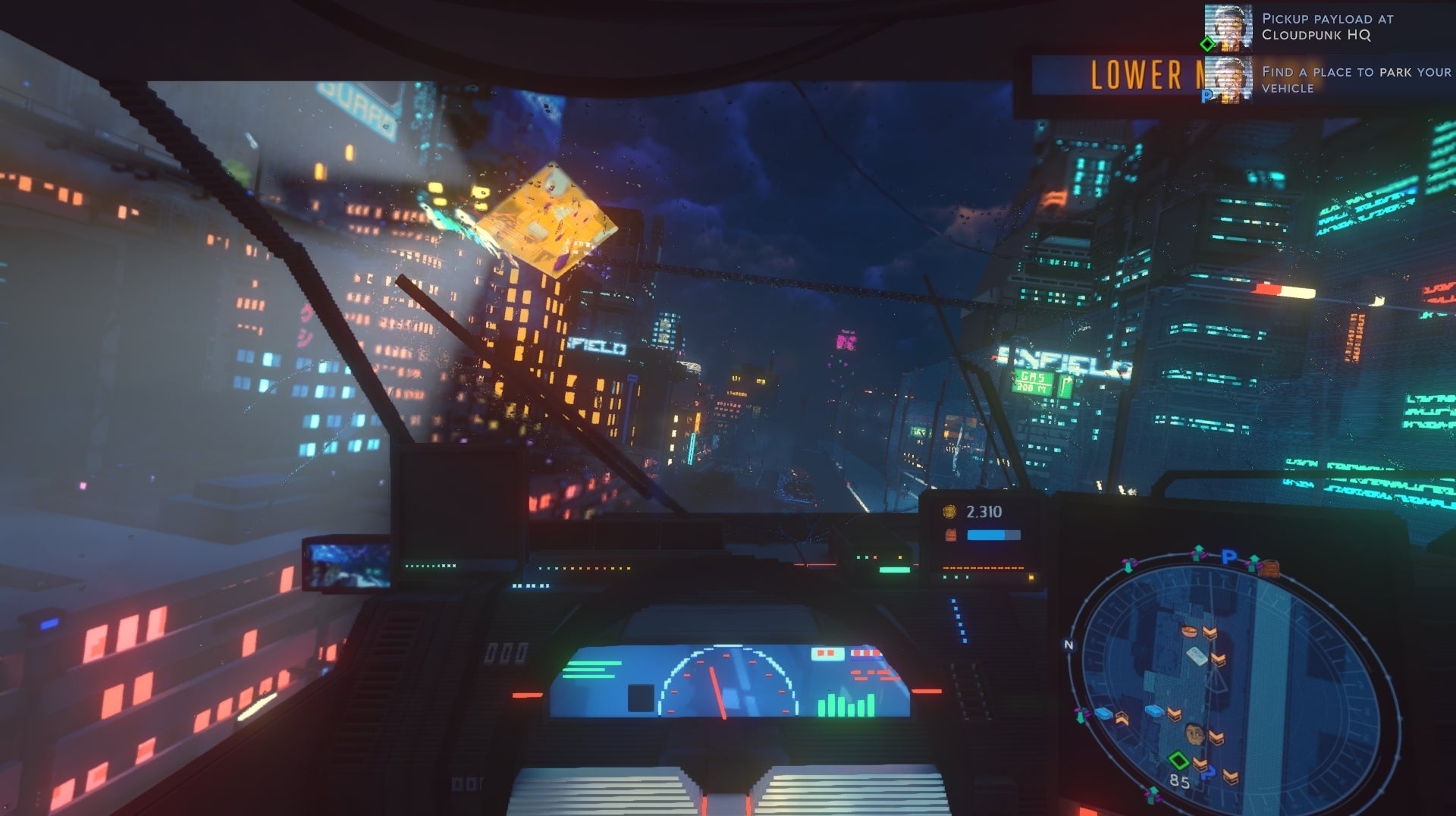 Image for Gorgeous Blade Runner-esque delivery thriller Cloudpunk gets first-person cockpit view