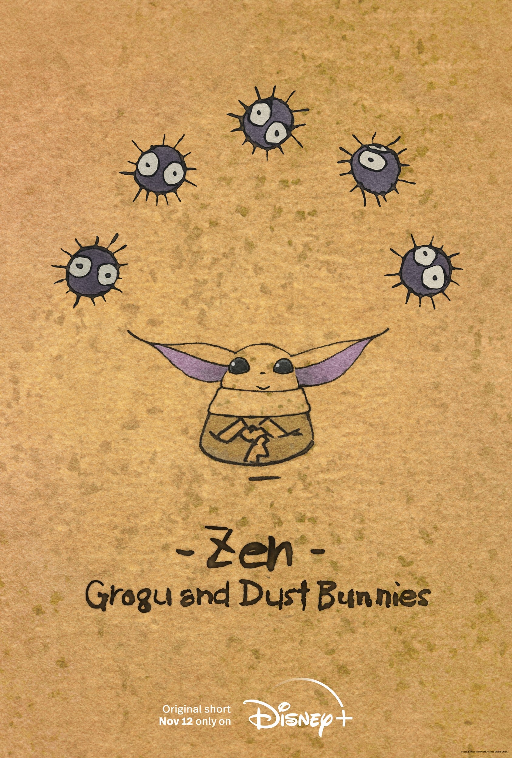 zen grogu and dust bunnies poster