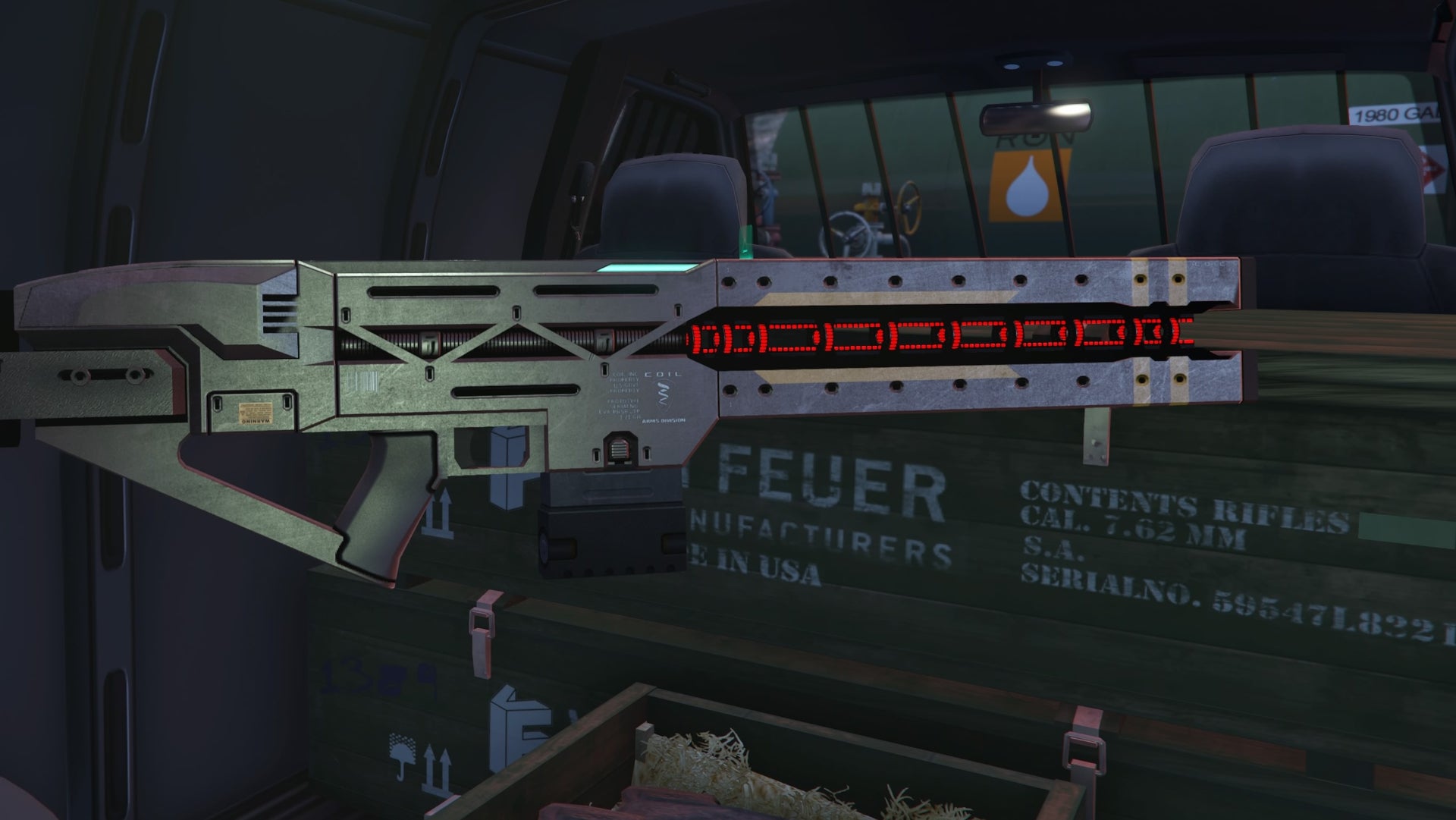 GTA Online, a side view of the powerful Railgun