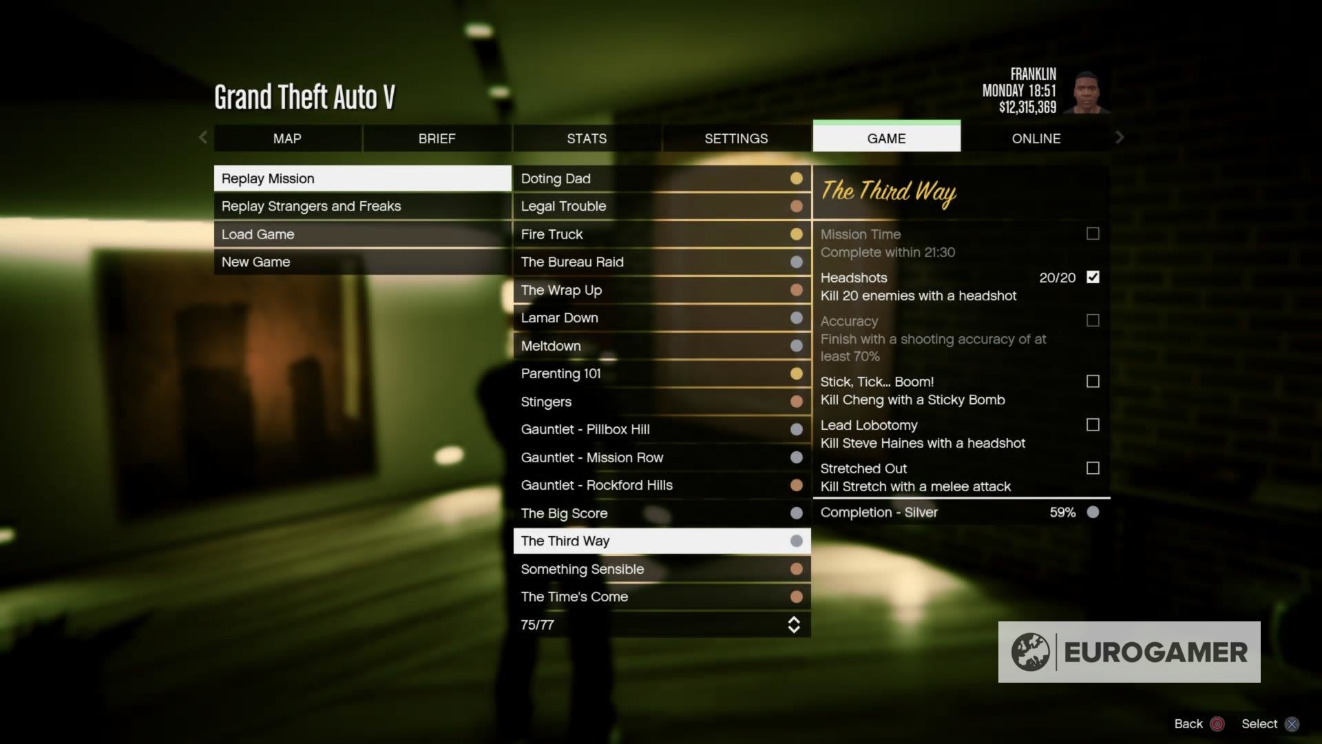 GTA 5 story missions list  gold medal checklist - 6