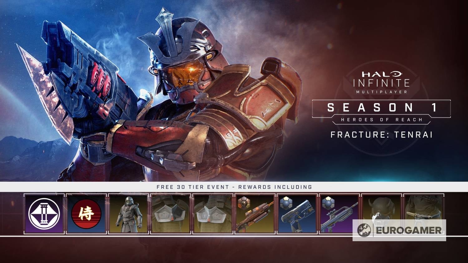 Halo Infinite Fracture Tenrai event  Challenges  Tenrai dates and how to get the  samurai  Yoroi armor - 22