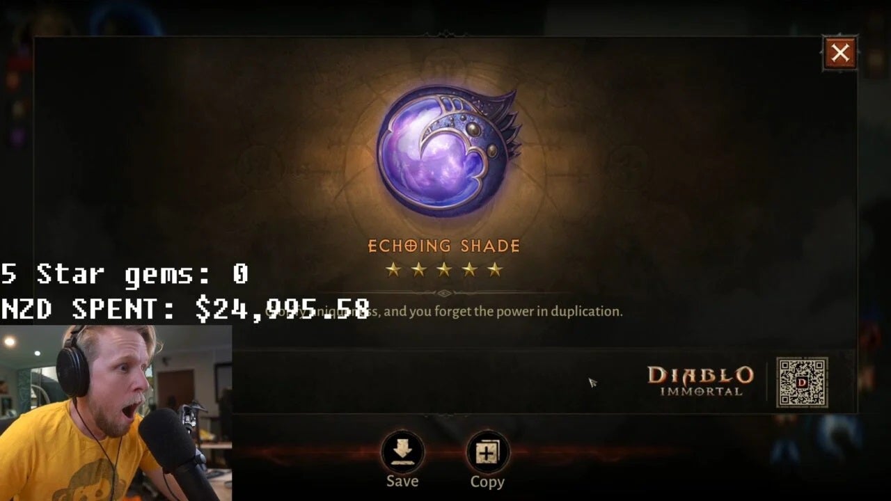 Obrazki dla Streamer Diablo Immortal w końcu zdobył rzadki klejnot. Wydał 70 tys. złotych
