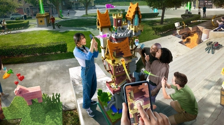 Image for Here's first footage of Minecraft Earth's Pokémon-Go-like location-based gameplay