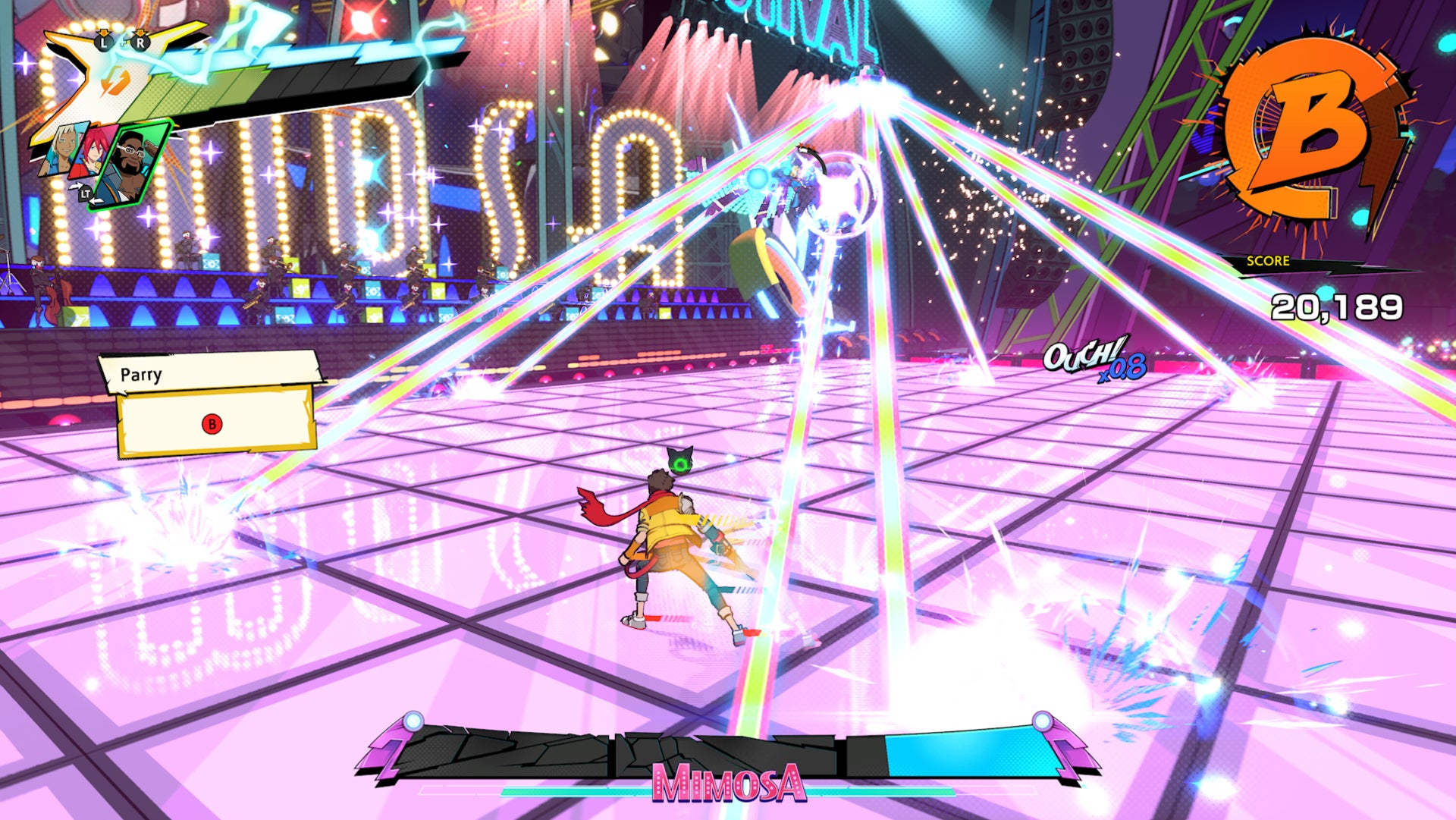 Hi-Fi RUSH, Mimosa using disco ball style attacks