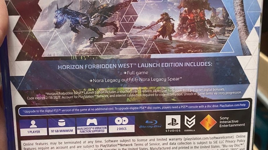 Image for Horizon Forbidden West je tak velké, že zabírá dva disky