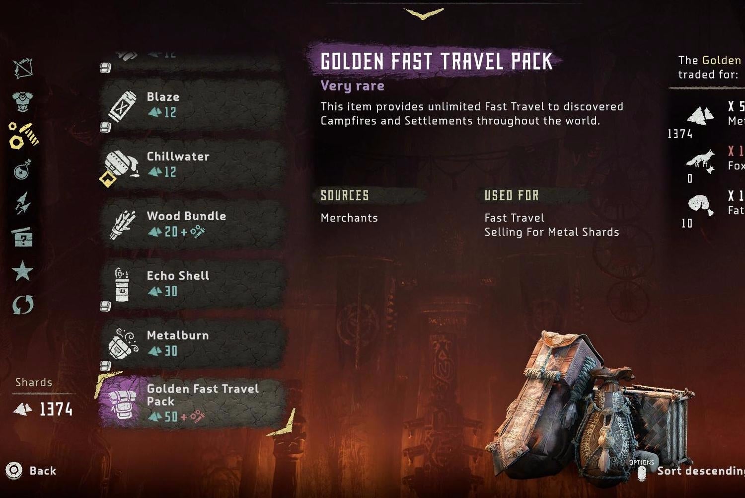 Horizon Zero Dawn Fast Travel How To Get The Golden Fast Travel Pack For Unlimited Fast Travel Eurogamer Net