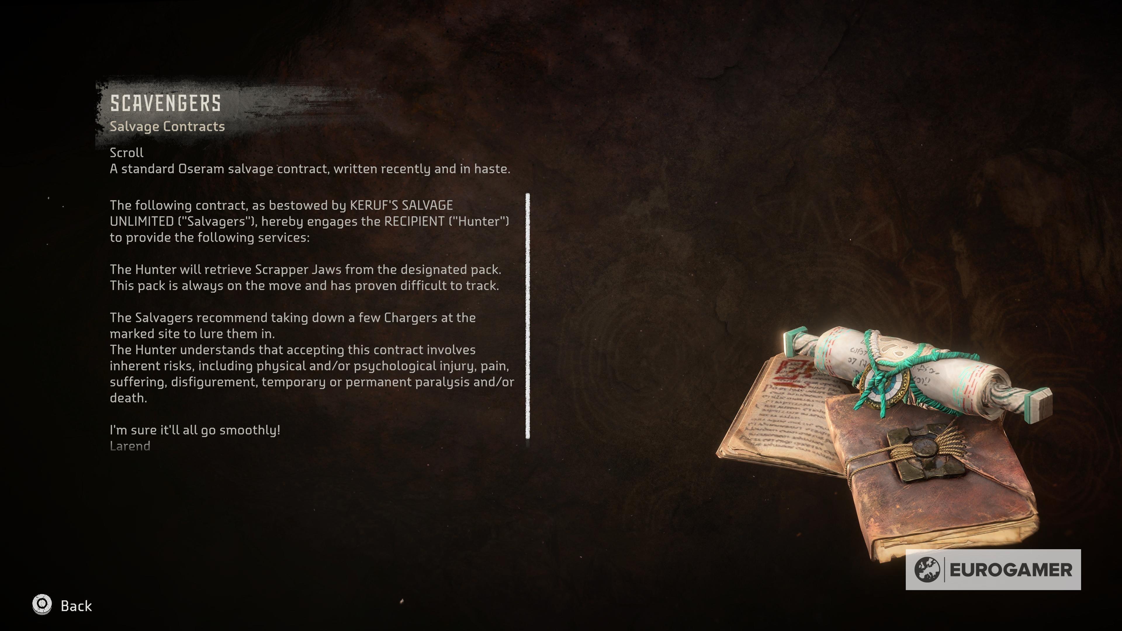 Horizon Forbidden West Salvage Contracts  How to complete the Larend  Runda  Handa and Danur Salvage Contracts explained - 4