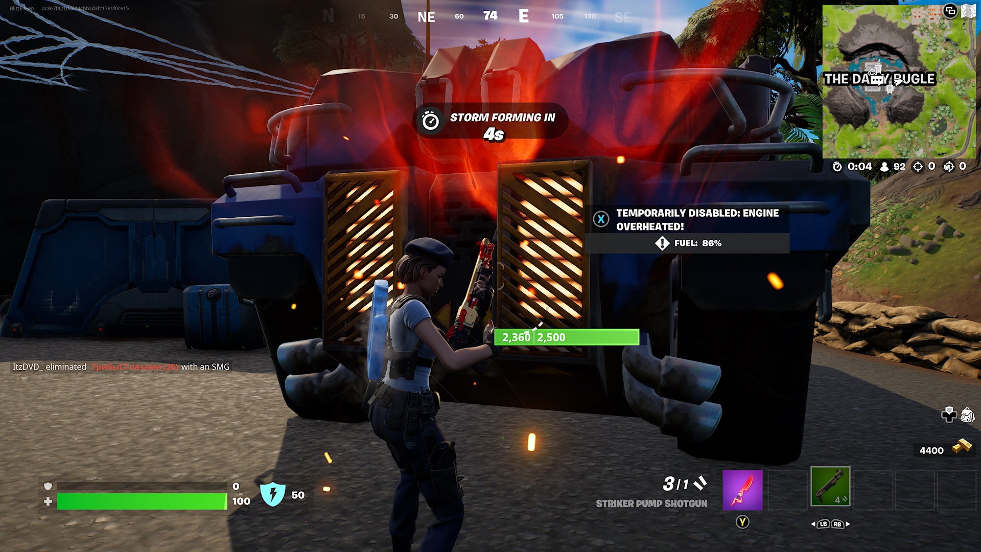How to disable a tank by damaging the engine in Fortnite - 6