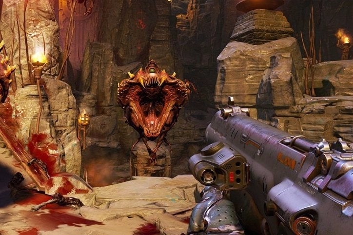 Afbeeldingen van id toont Doom singleplayer middels stream