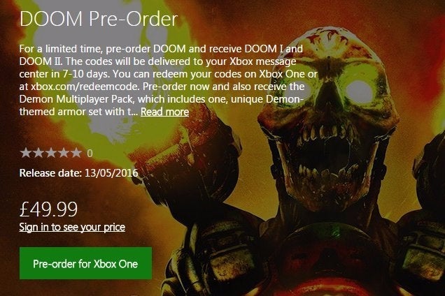 Image for If you pre-order the new Doom on Xbox One, you get Doom 1 and Doom 2
