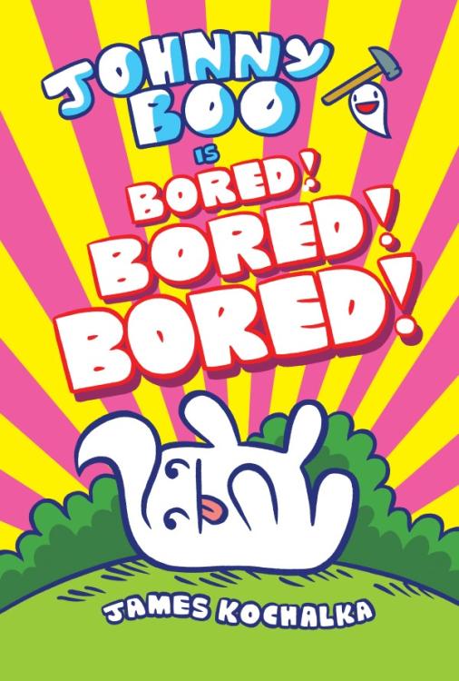 Cover of johnny Boo is Bored Bored Bored featuirng Johnny Boo in front of a bold background