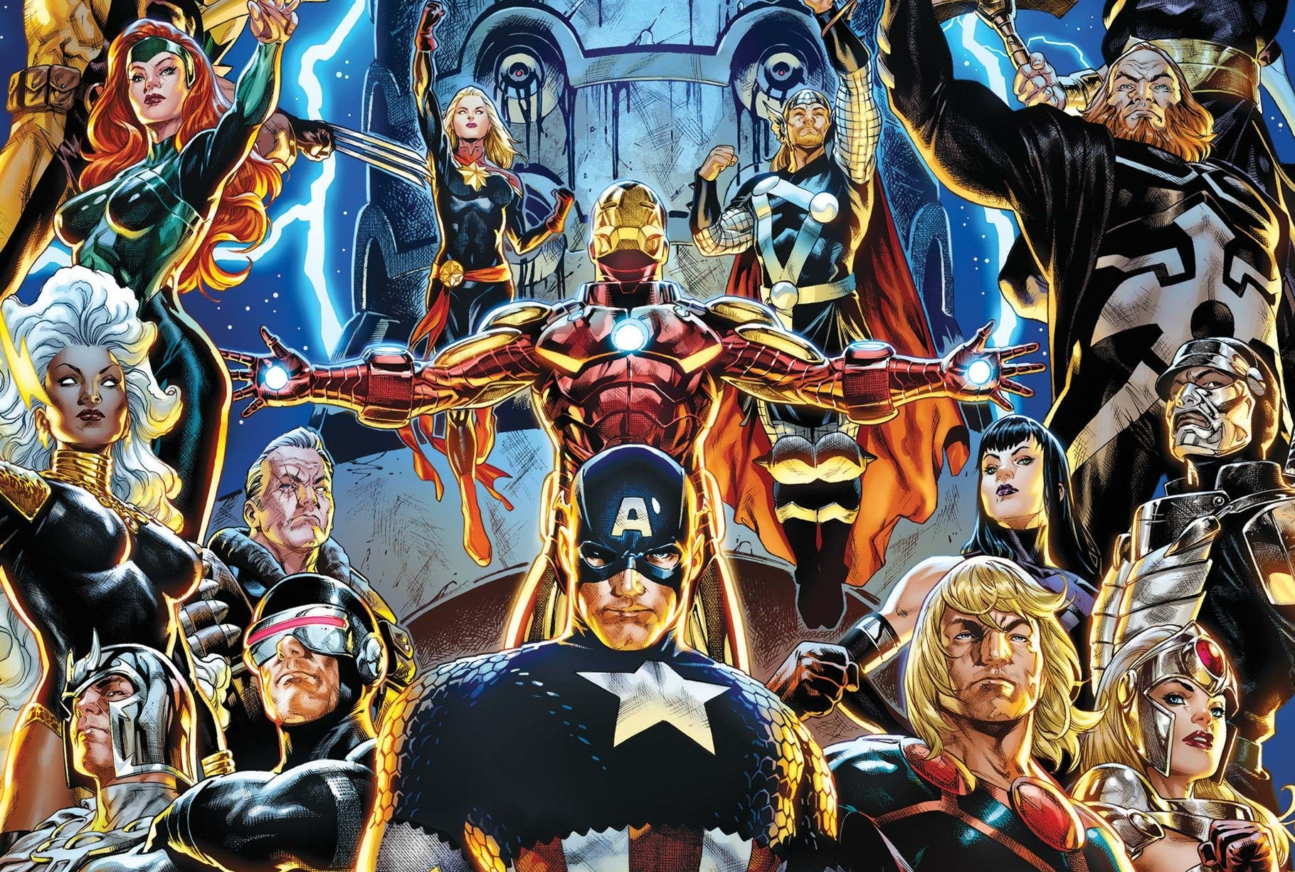 Cropped image of Judgment Day cover featuring characters from the Marvel Universe