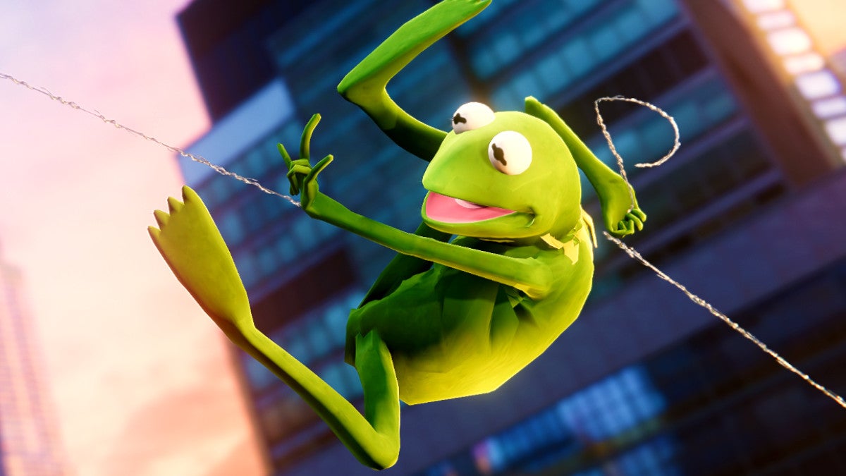 Obrazki dla Spider-Man jako żaba Kermit. Mod z muppetem hitem sieci