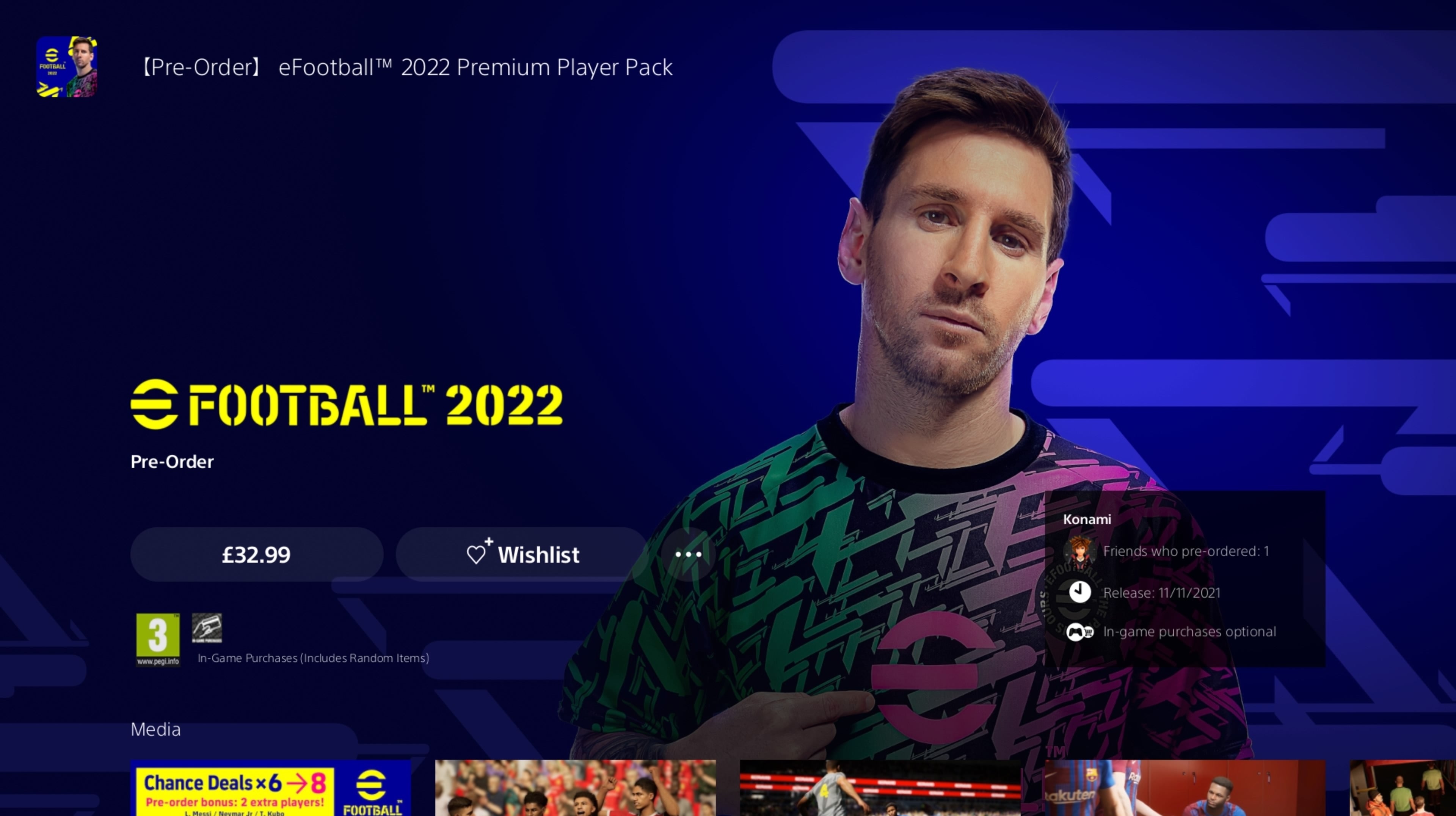 Konami lanza un Premium Player Pack para eFootball 2022 con contenido