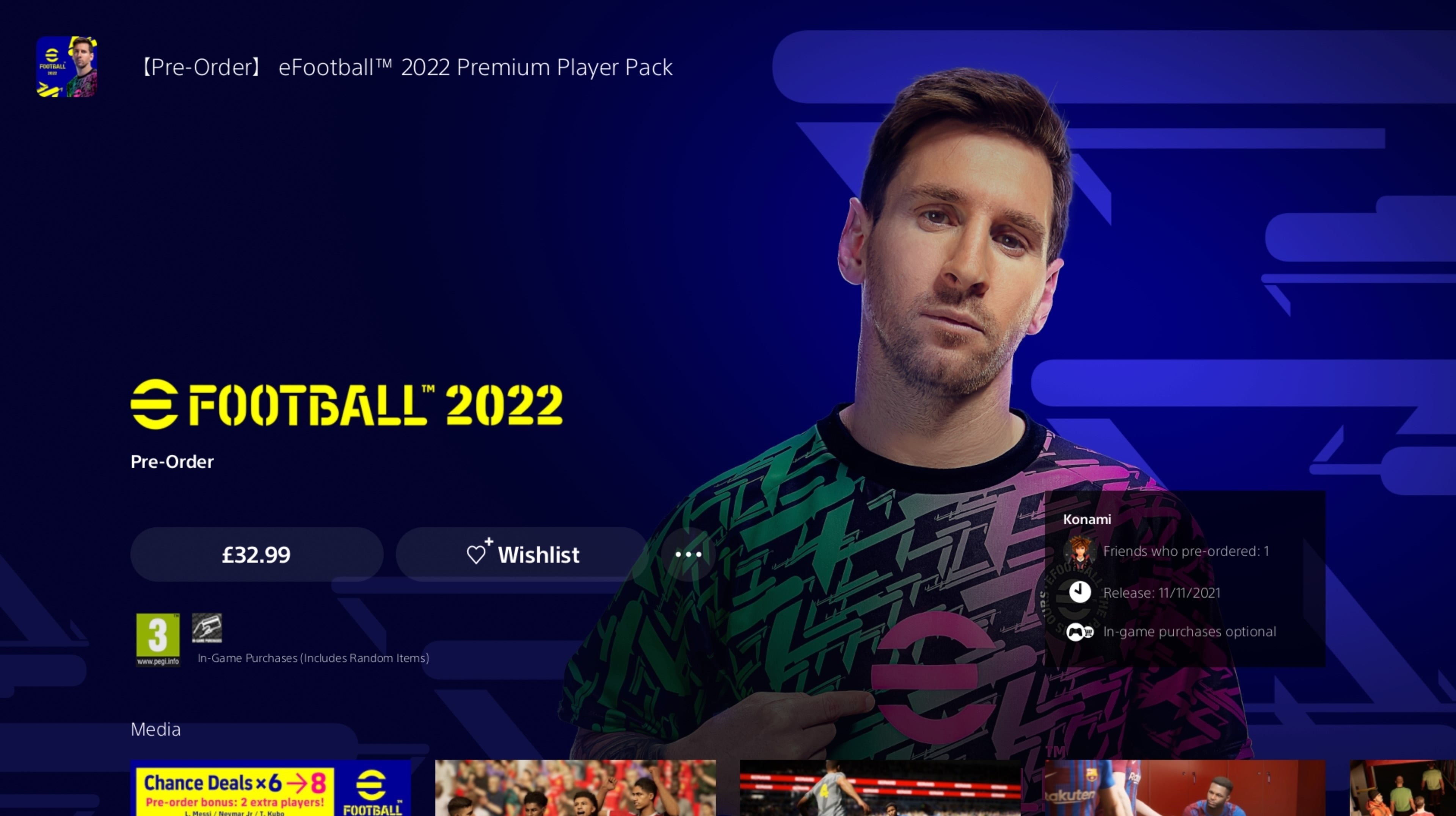 Image for Konami selling a £33 eFootball premium player pack you can't use until November