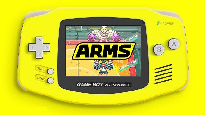Imagem para ARMS imaginado como um jogo Game Boy Advance