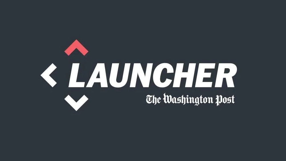 Launcher logo with The Washington Post logo underneath it