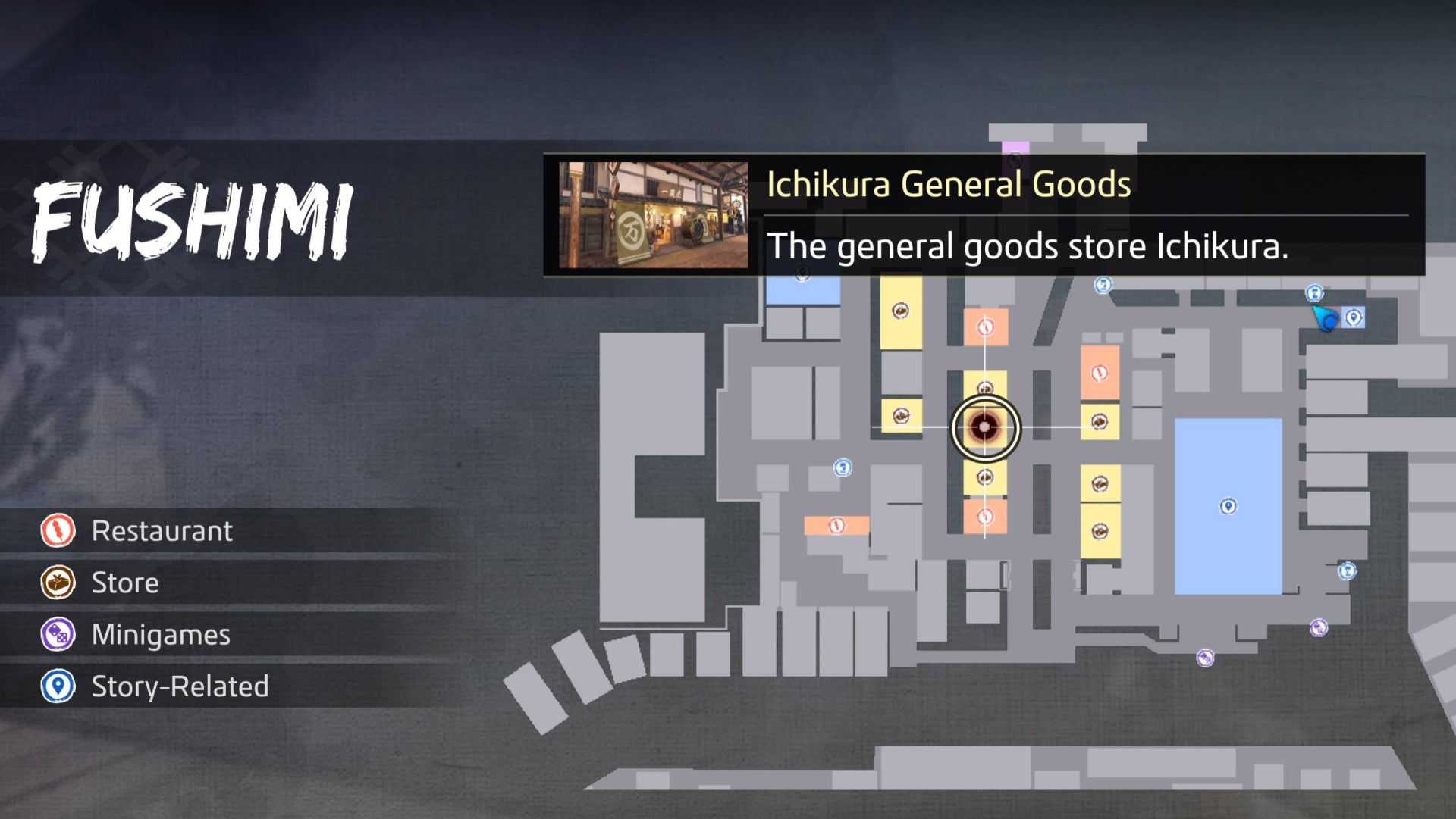 as a dragon general store ishin ichikura marked on the fushimi map