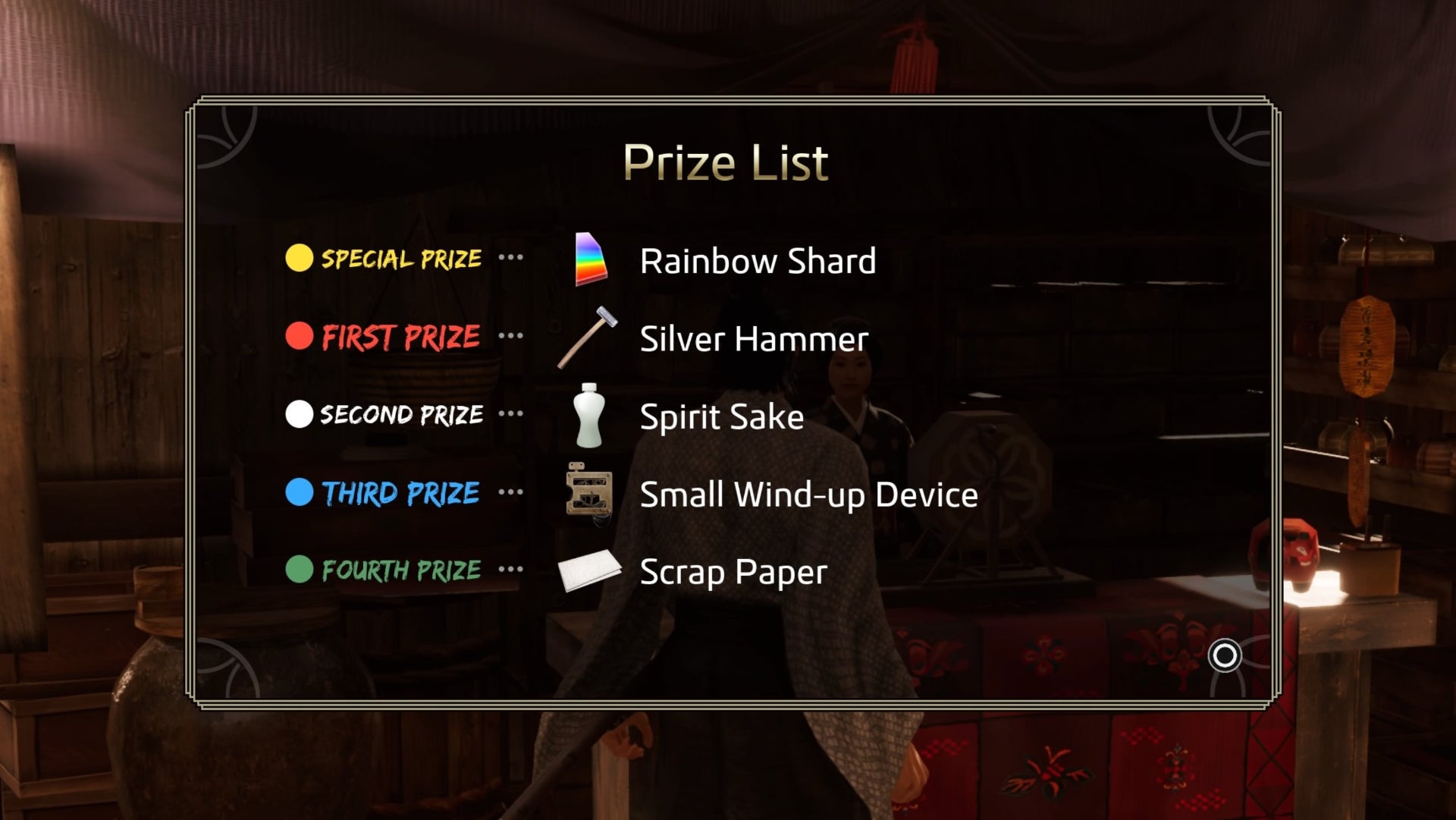 Like an Ishin dragon, the prize wheel rewards