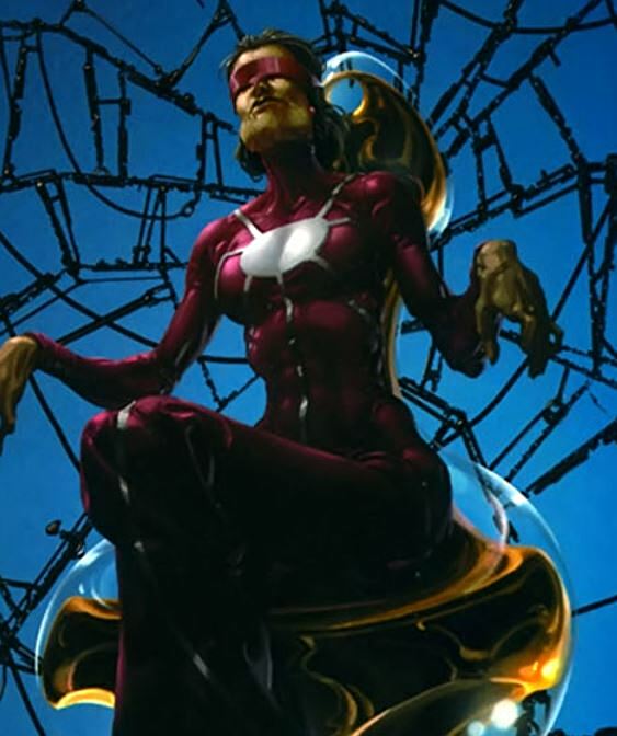 Image of the original Madame Web in her life support system