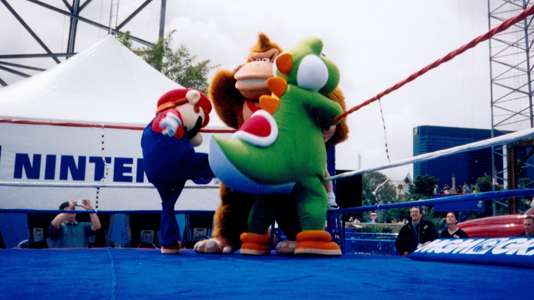 Image for Want to see a real-life wrestling match between Mario, Yoshi and Donkey Kong?