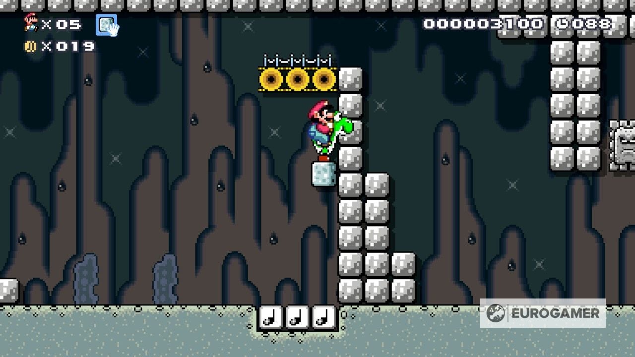 Mario Maker 2 Buried Stones solution  How to get the Stone and carry it to the ending - 59