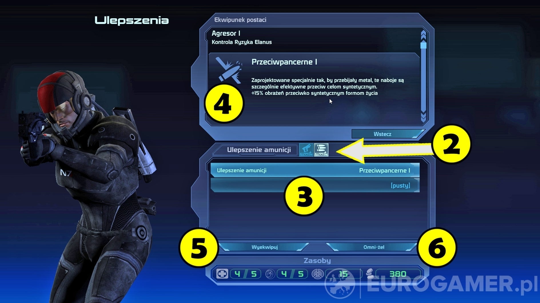 Obrazki dla Mass Effect 1 - jak ulepszać broń i pancerz