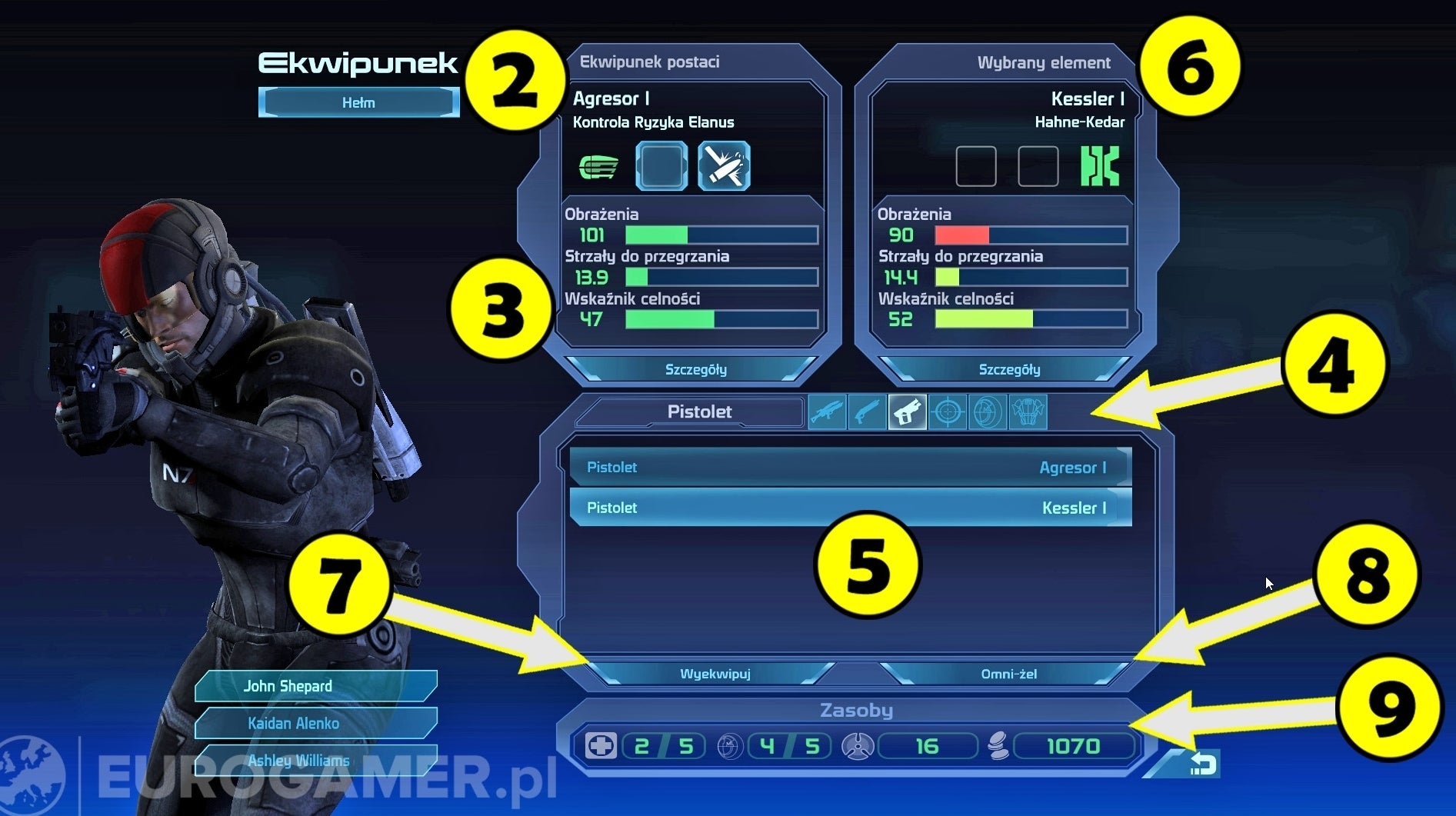 Obrazki dla Mass Effect 1 - jak zmienić broń i pancerz